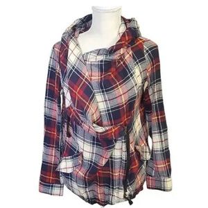 NWOT(flaw) Gianni Bernini moto flannel zip jacket